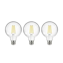Arcchio Filament Pære|Led Pærer > LED-filamentpære, E27, G95, 3,8W, 2700K, 806lm, 3 enheder