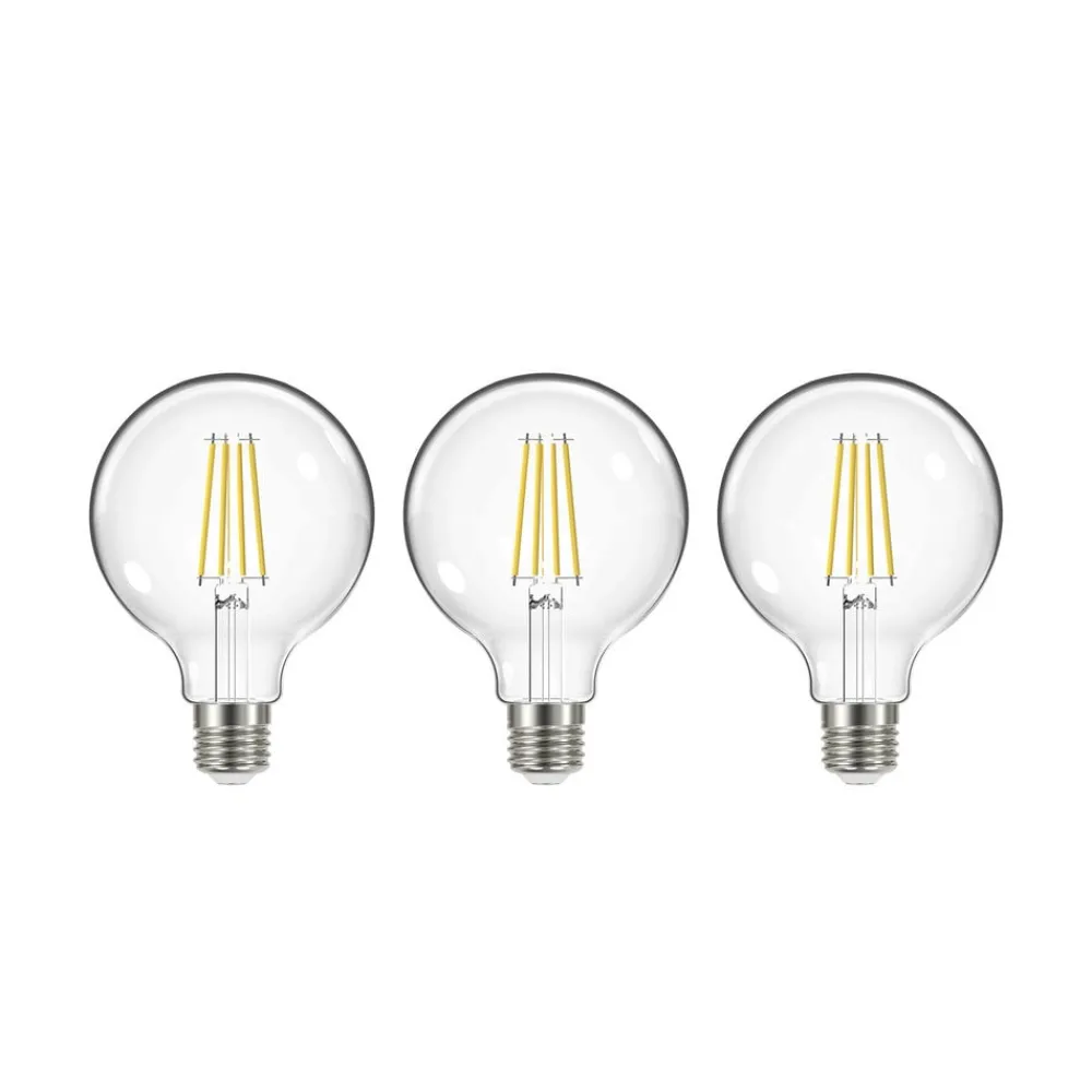 Arcchio Filament Pære|Led Pærer > LED-filamentpære, E27, G95, 3,8W, 2700K, 806lm, 3 enheder
