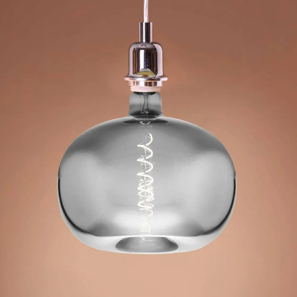 Dæmpbar Led-Pære|Filament Pære ^ EGLO LED-filamentpære E27 4W Big Size æbleform krom