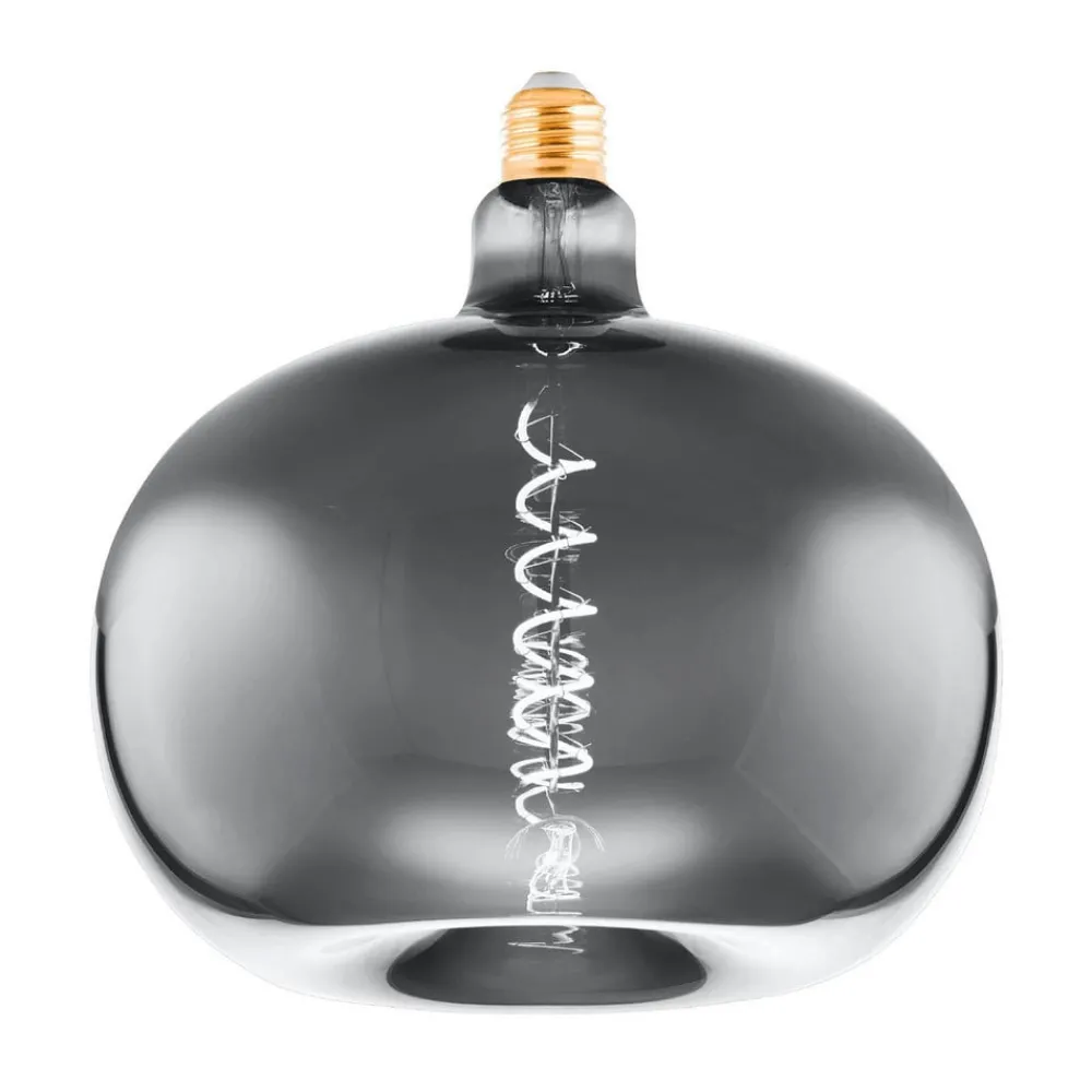 Dæmpbar Led-Pære|Filament Pære ^ EGLO LED-filamentpære E27 4W Big Size æbleform krom