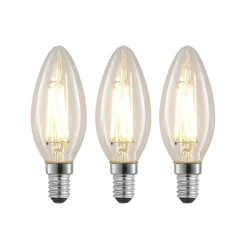 Arcchio Filament Pære|Led Pærer > LED-filamentpære E14 4 W 827 kerte, dæmpes, 3 stk