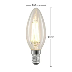 Arcchio Filament Pære|Led Pærer > LED-filamentpære E14 4 W 827 kerte, dæmpes, 3 stk