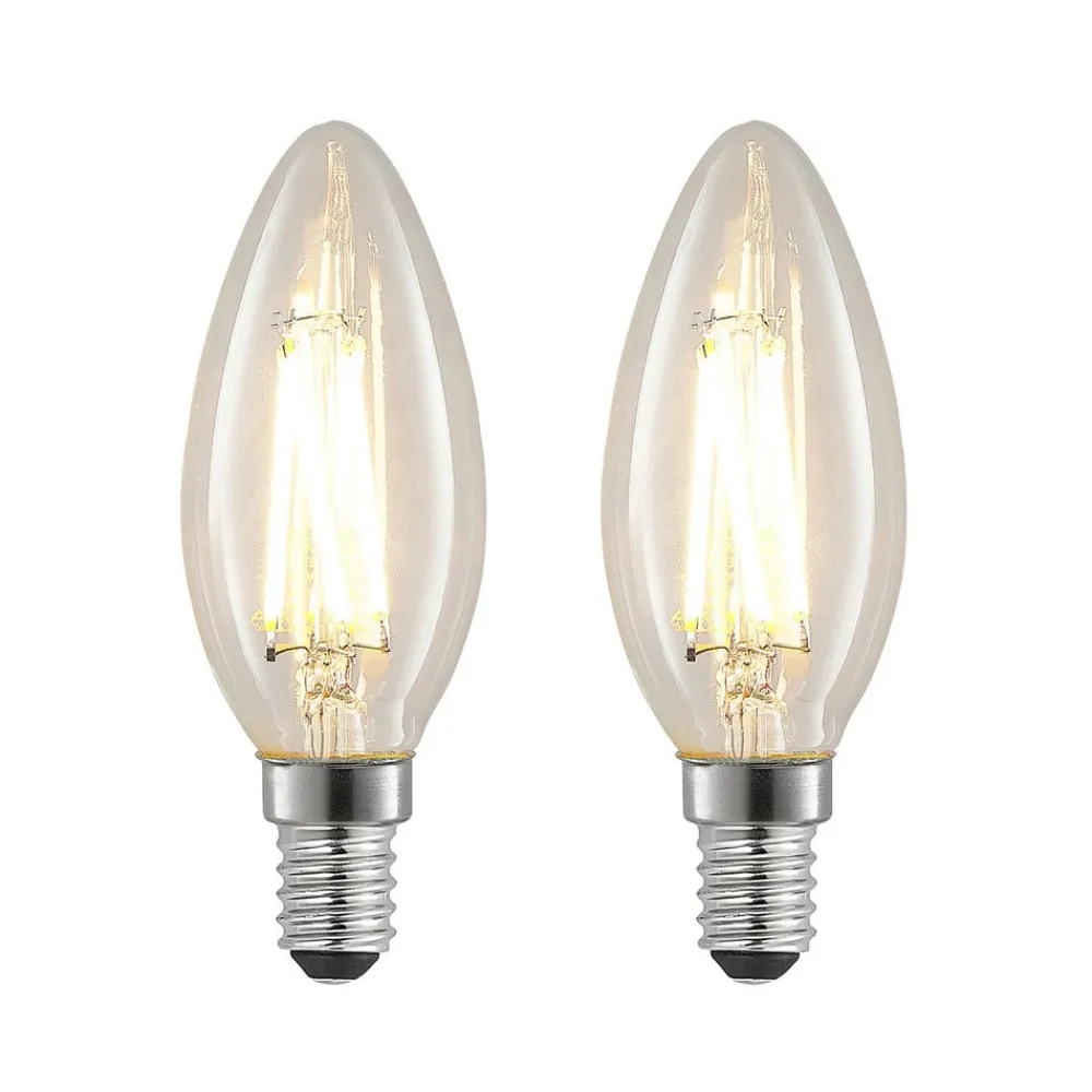 Arcchio Dæmpbar Led-Pære|Filament Pære > LED-filamentpære E14 4 W 827 kerte, dæmpes, 2 stk
