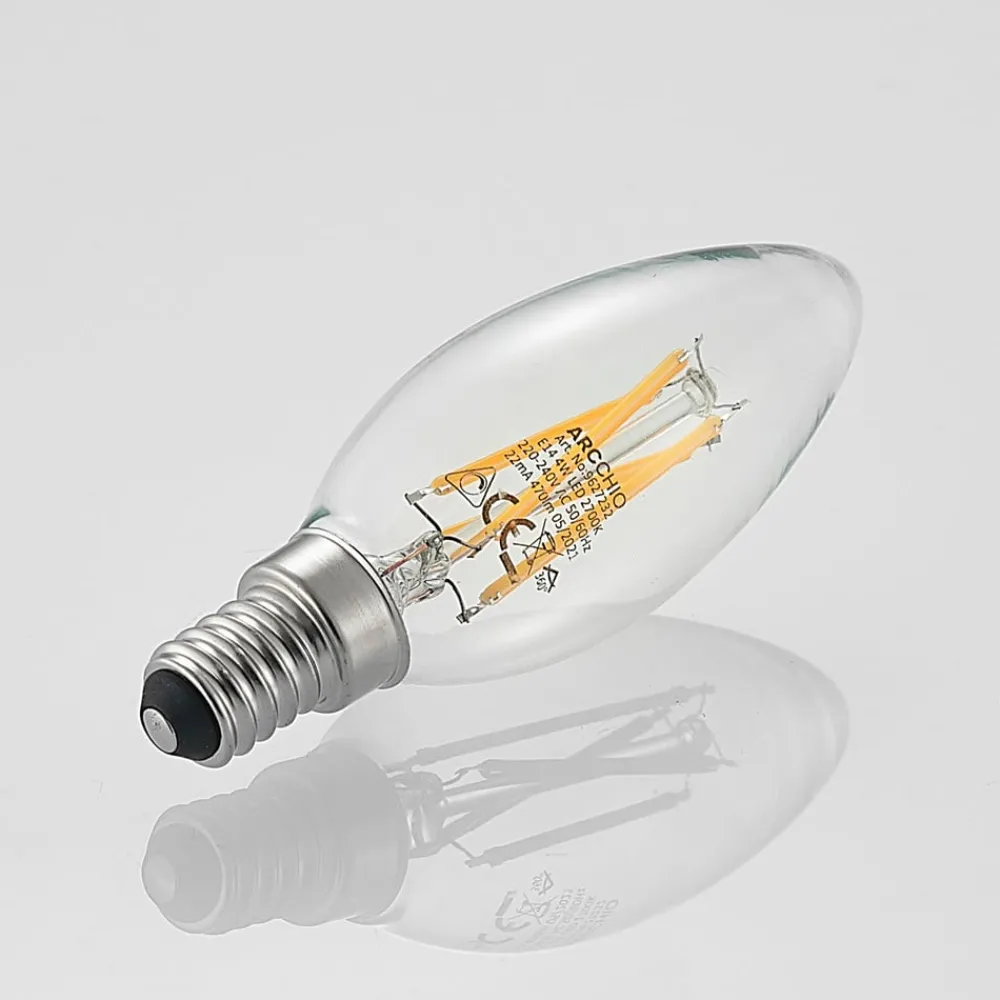 Arcchio Dæmpbar Led-Pære|Filament Pære > LED-filamentpære E14 4 W 827 kerte, dæmpes, 2 stk