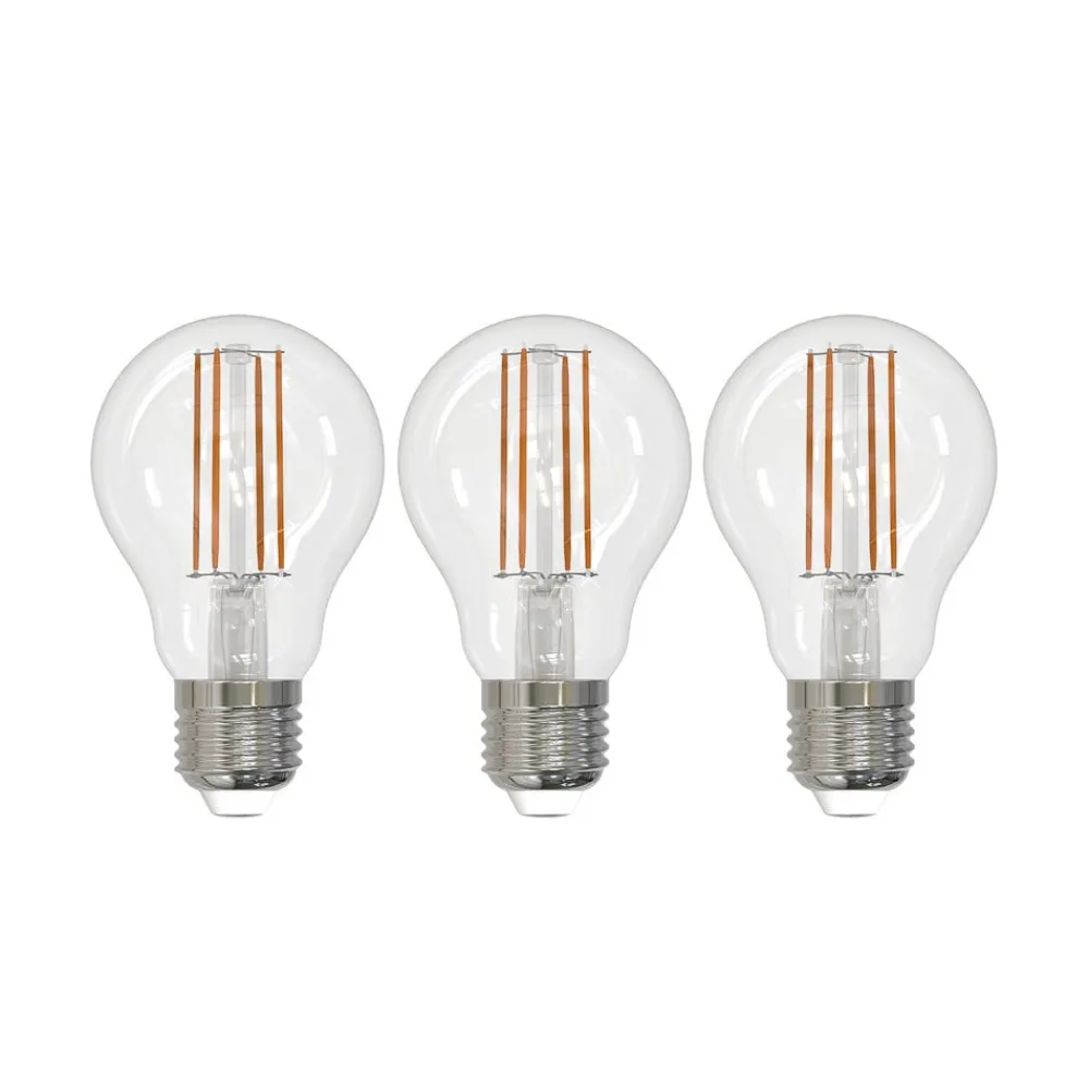 Arcchio Dæmpbar Led-Pære|Filament Pære > LED-filamentpære E27 6W klar 2.700K dæmpbar sæt med 3 stk