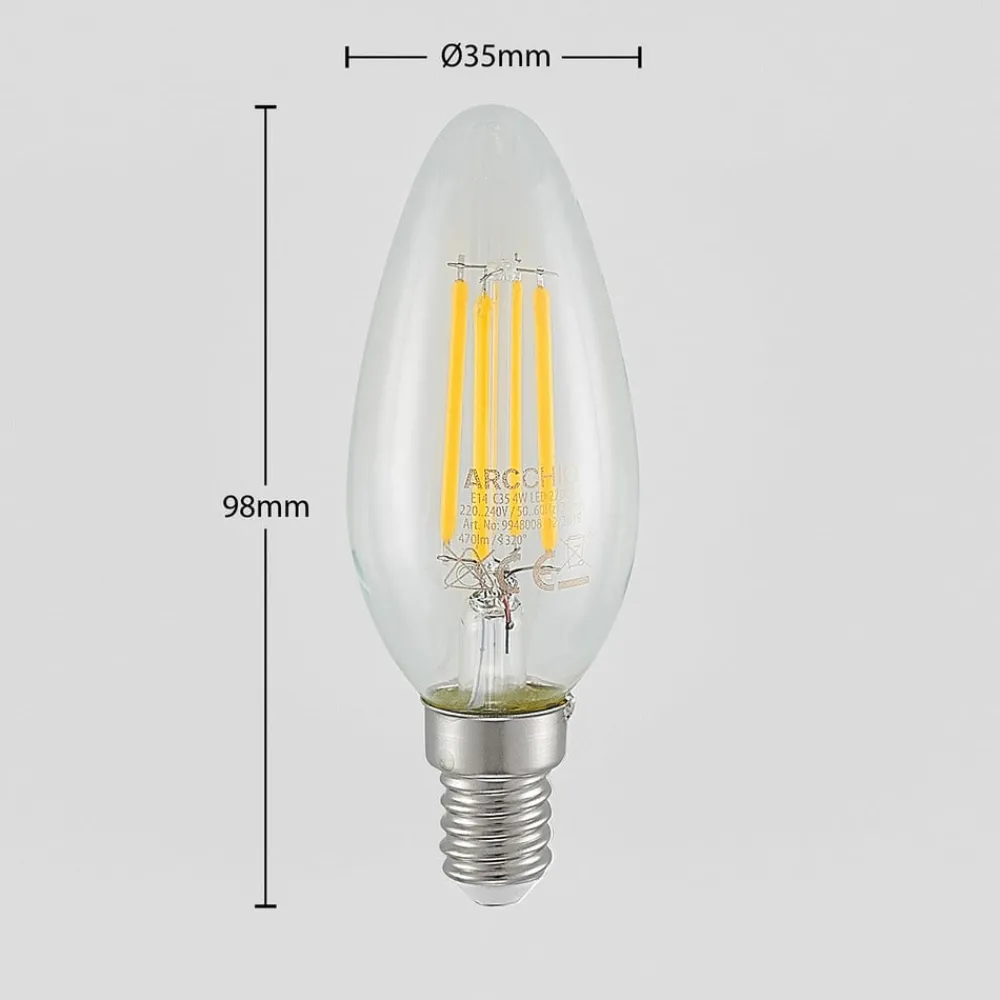 Arcchio Dæmpbar Led-Pære|Filament Pære > LED-filamentpære E14 4W 2.700K 3-trins dæmper