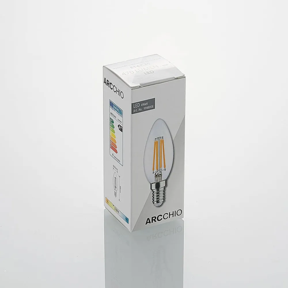 Dæmpbar Led-Pære|Filament Pære ^ Arcchio LED-filamentpære E14 4 W 827 3-trins-dæmper, 3 stk