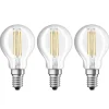 Filament Pære|Led Pærer ^ OSRAM LED filamentpære E14 4 W varmhvid, 3'er sæt