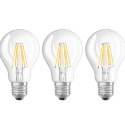 OSRAM Filament Pære > LED-filamentpære E27 7W, varmhvid, 3-pak