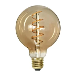 Dæmpbar Led-Pære|Filament Pære ^ STAR TRADING LED-filamentpære Spiral Filament G95 E27 3,2 W amber dæmpbar