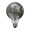 Dæmpbar Led-Pære|Filament Pære ^ STAR TRADING LED-filamentpære Spiral Filament, G95, E27, 2 W grå dæmpbar