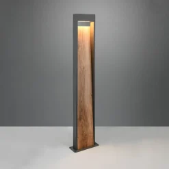 Trio Lighting Gadebelysning > LED-gadelampe SALMON, trælook, højde 100 cm metal, IP44