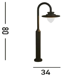 Gadebelysning ^ Searchlight LED-gadelampe Texas, IP54, grafitfarvet, højde 80 cm