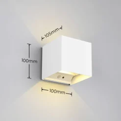 Reality Leuchten Væglampe Med Sensor > LED genopladelig udendørs væglampe Talent, hvid, bredde 10 cm, sensor