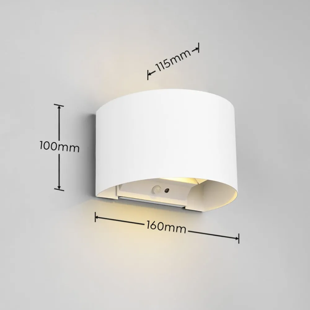 Reality Leuchten Væglampe Med Sensor|Væglamper > LED genopladelig udendørs væglampe Talent, hvid, bredde 16 cm, sensor
