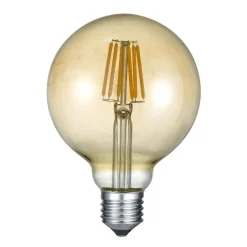 Trio Lighting Filament Pære|Led Pærer > LED-globepære E27 6W 2.700K rav
