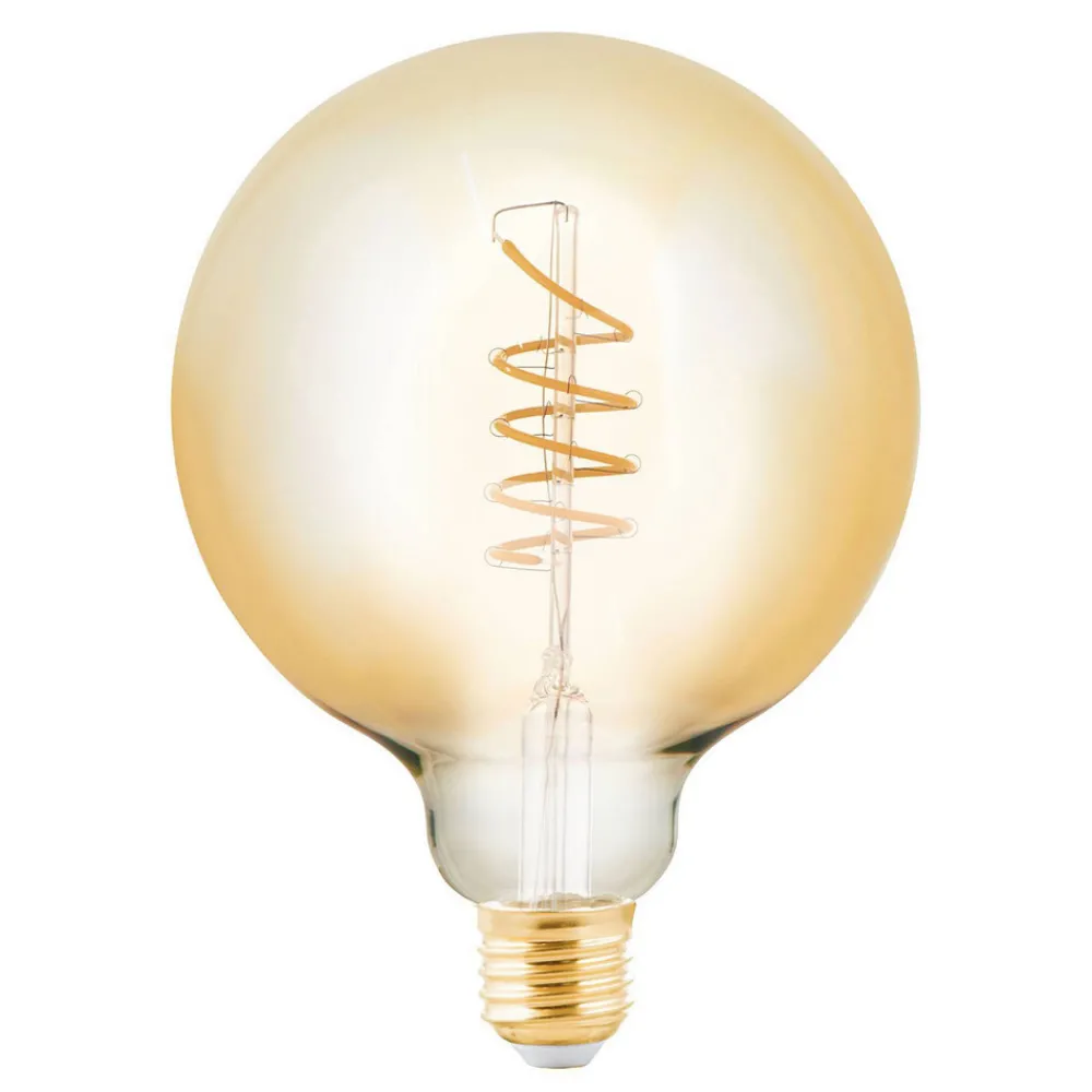 Dæmpbar Led-Pære|Led Pærer ^ EGLO LED-globepære E27 4W ravfarvet Ø 12,5 cm