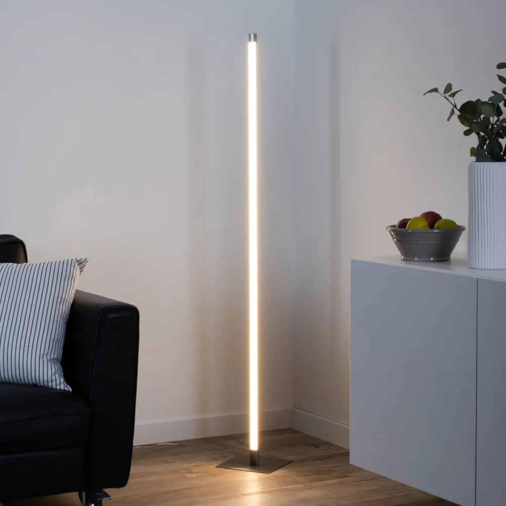 Gang|Gulvlamper ^ JUST LIGHT. GmbH LED-gulvlampe Bella, lige, firkantet base, stål