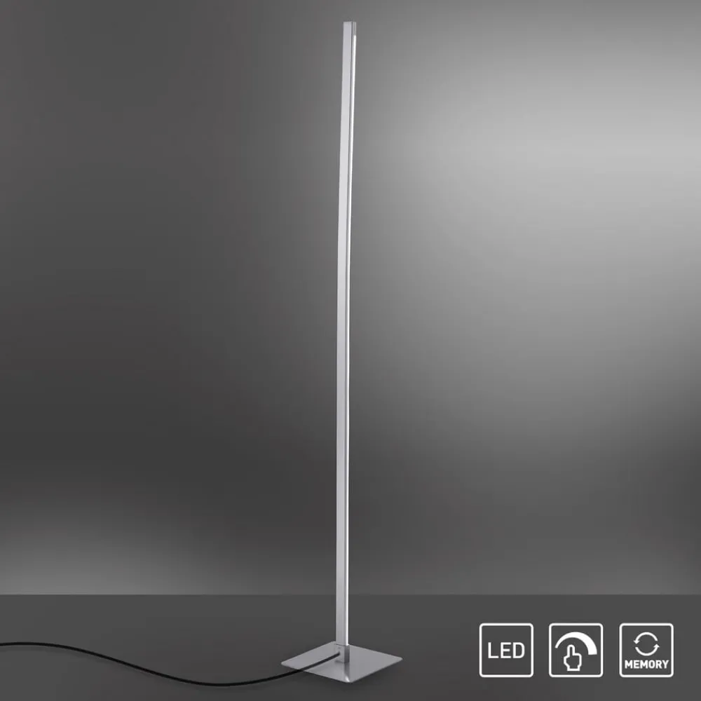 Gang|Gulvlamper ^ JUST LIGHT. GmbH LED-gulvlampe Bella, lige, firkantet base, stål