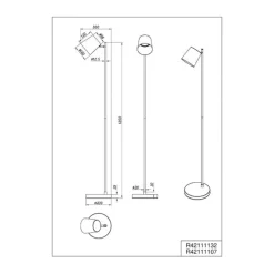 Gulvlamper|Gulvlamper ^ Reality Leuchten LED-gulvlampe Blake, hvid mat, metal, dæmpbar