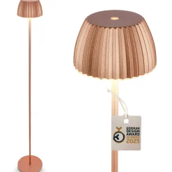 Terrassebelysning ^ Briloner LED-gulvlampe Brilo unplugged Riffle, kobberfarvet