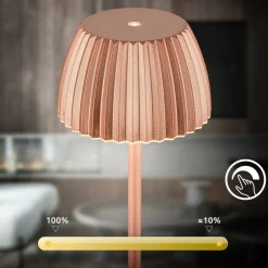 Terrassebelysning ^ Briloner LED-gulvlampe Brilo unplugged Riffle, kobberfarvet