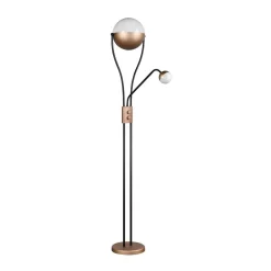 Gulvlamper|Gulvlamper ^ Trio Lighting LED-gulvlampe Chris, kaffe, metal, læselampe, dæmper