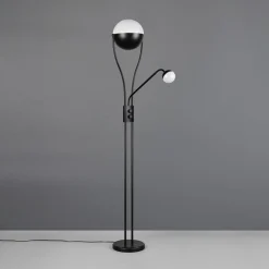 Trio Lighting Gulvlamper > LED-gulvlampe Chris, sort, metal, læselampe, dæmper