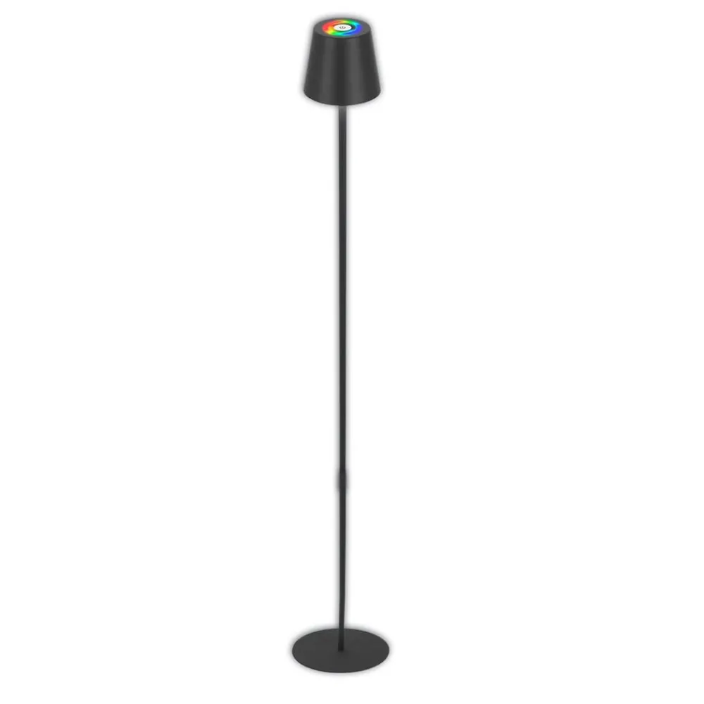 Briloner Gulvlamper|Gulvlamper > LED-gulvlampe Coloris, sort, RGB, dæmper, IP44, USB