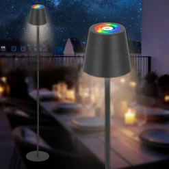 Briloner Gulvlamper|Gulvlamper > LED-gulvlampe Coloris, sort, RGB, dæmper, IP44, USB