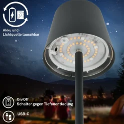 Briloner Gulvlamper|Gulvlamper > LED-gulvlampe Coloris, sort, RGB, dæmper, IP44, USB