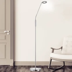 FISCHER & HONSEL Gulvlamper|Gulvlamper > LED-gulvlampe Dent, CCT, enkeltlys, nikkel