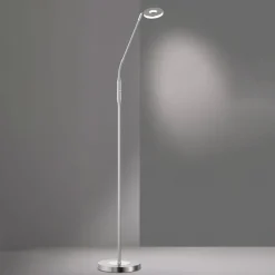 FISCHER & HONSEL Gulvlamper|Gulvlamper > LED-gulvlampe Dent, CCT, enkeltlys, nikkel