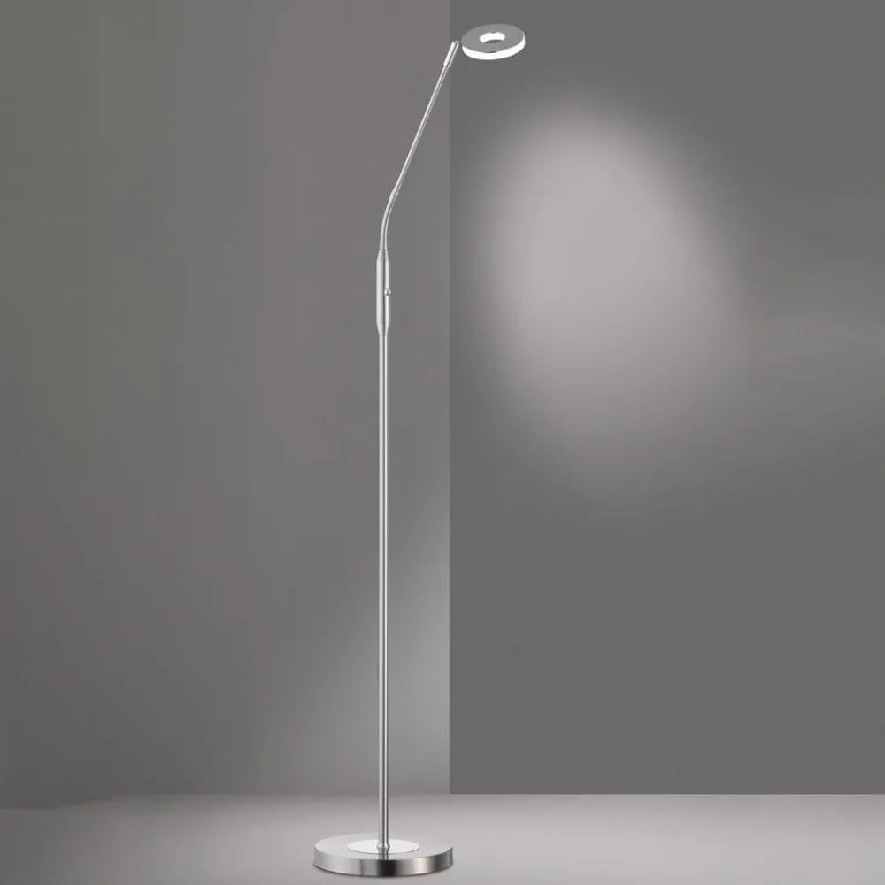 FISCHER & HONSEL Gulvlamper|Gulvlamper > LED-gulvlampe Dent, CCT, enkeltlys, nikkel