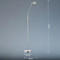 FISCHER & HONSEL Gulvlamper|Gulvlamper > LED-gulvlampe Dent, CCT, enkeltlys, nikkel