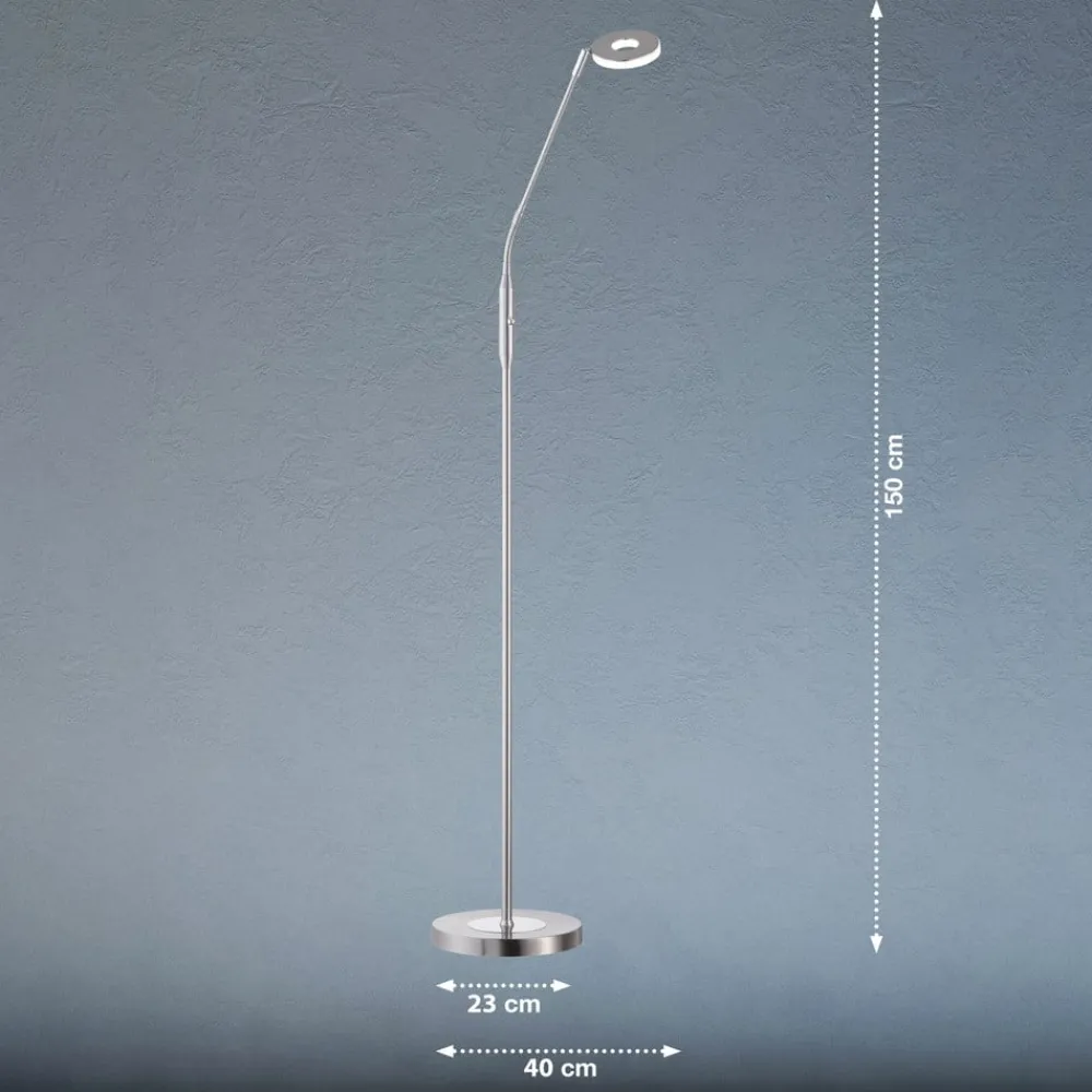 FISCHER & HONSEL Gulvlamper|Gulvlamper > LED-gulvlampe Dent, CCT, enkeltlys, nikkel