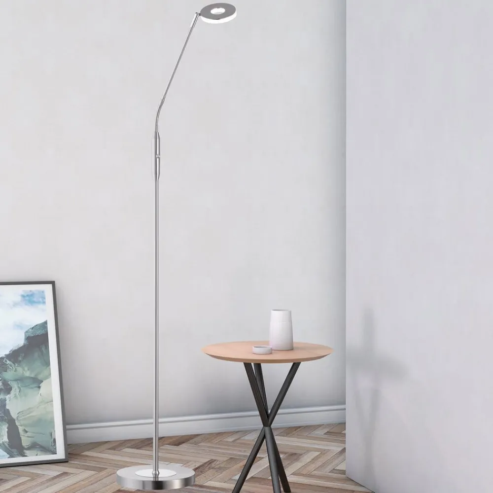 FISCHER & HONSEL Gulvlamper|Gulvlamper > LED-gulvlampe Dent, CCT, enkeltlys, nikkel