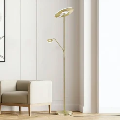 FISCHER & HONSEL Gang|Pendellamper > LED-gulvlampe Dent, messingfarvet, 180 cm, CCT, 2 lyskilder