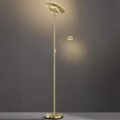FISCHER & HONSEL Gang|Pendellamper > LED-gulvlampe Dent, messingfarvet, 180 cm, CCT, 2 lyskilder