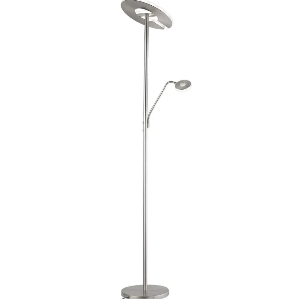 FISCHER & HONSEL Gang|Gulvlamper > LED-gulvlampe Dent, nikkelfarvet, 180 cm, CCT, 2 lyskilder