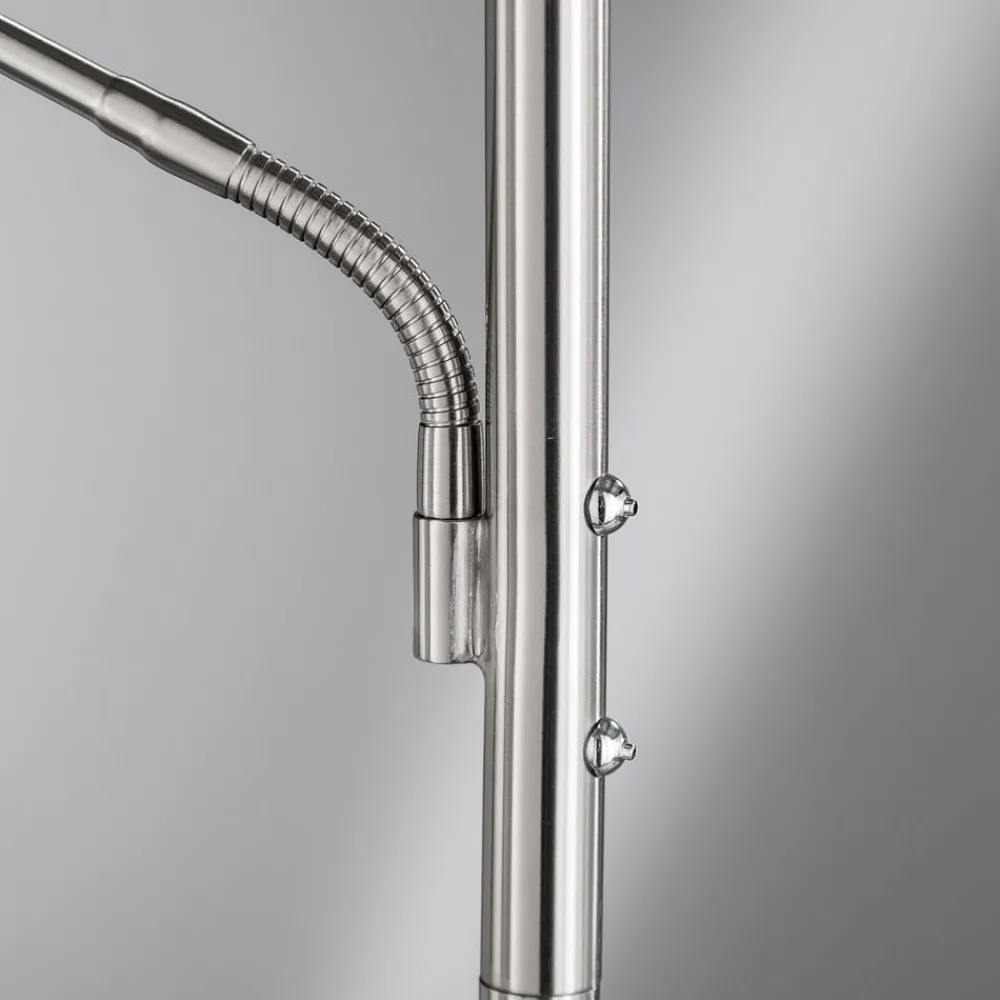 FISCHER & HONSEL Gang|Gulvlamper > LED-gulvlampe Dent, nikkelfarvet, 180 cm, CCT, 2 lyskilder