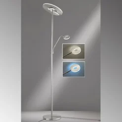 FISCHER & HONSEL Gang|Gulvlamper > LED-gulvlampe Dent, nikkelfarvet, 180 cm, CCT, 2 lyskilder