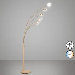 FISCHER & HONSEL Gulvlamper > LED-gulvlampe Dent, sandfarvet Højde 225 cm, CCT, 5 lyskilder.