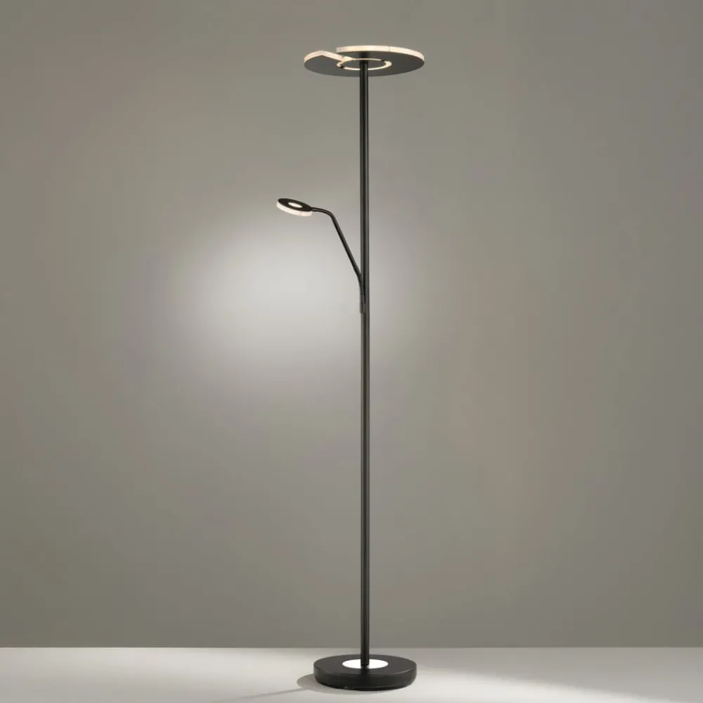FISCHER & HONSEL Gang|Gulvlamper > LED-gulvlampe Dent, sort, 180 cm, CCT, 2 lyskilder