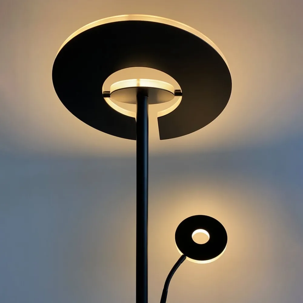 FISCHER & HONSEL Gang|Gulvlamper > LED-gulvlampe Dent, sort, 180 cm, CCT, 2 lyskilder