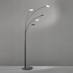FISCHER & HONSEL Gulvlamper|Gulvlamper > LED-gulvlampe Dent, sort, 225 cm, metal, CCT, 5 lyskilder.