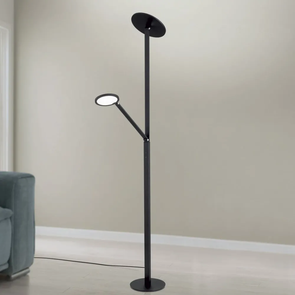 ORION Gulvlamper|Gulvlamper > LED-gulvlampe Fati, højde 181 cm, aluminium, læselampe, dæmper, CCT