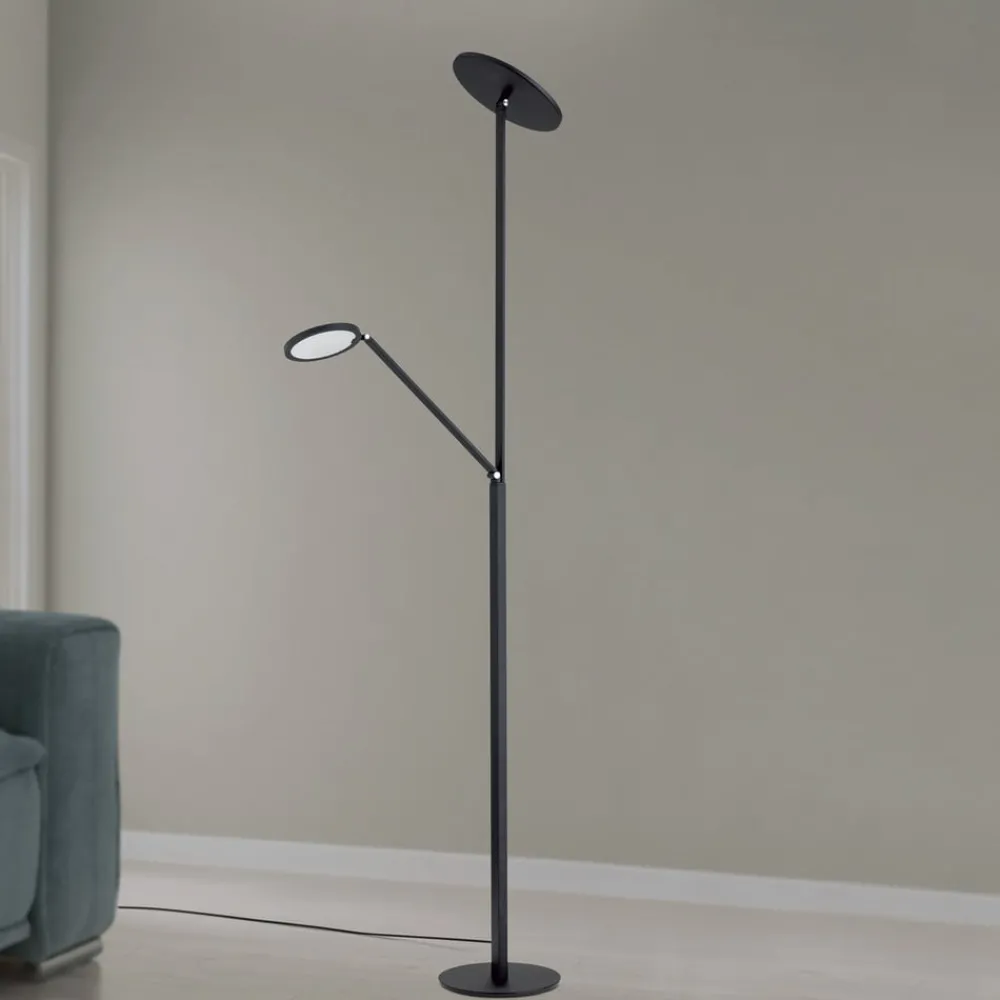 ORION Gulvlamper|Gulvlamper > LED-gulvlampe Fati, højde 181 cm, aluminium, læselampe, dæmper, CCT