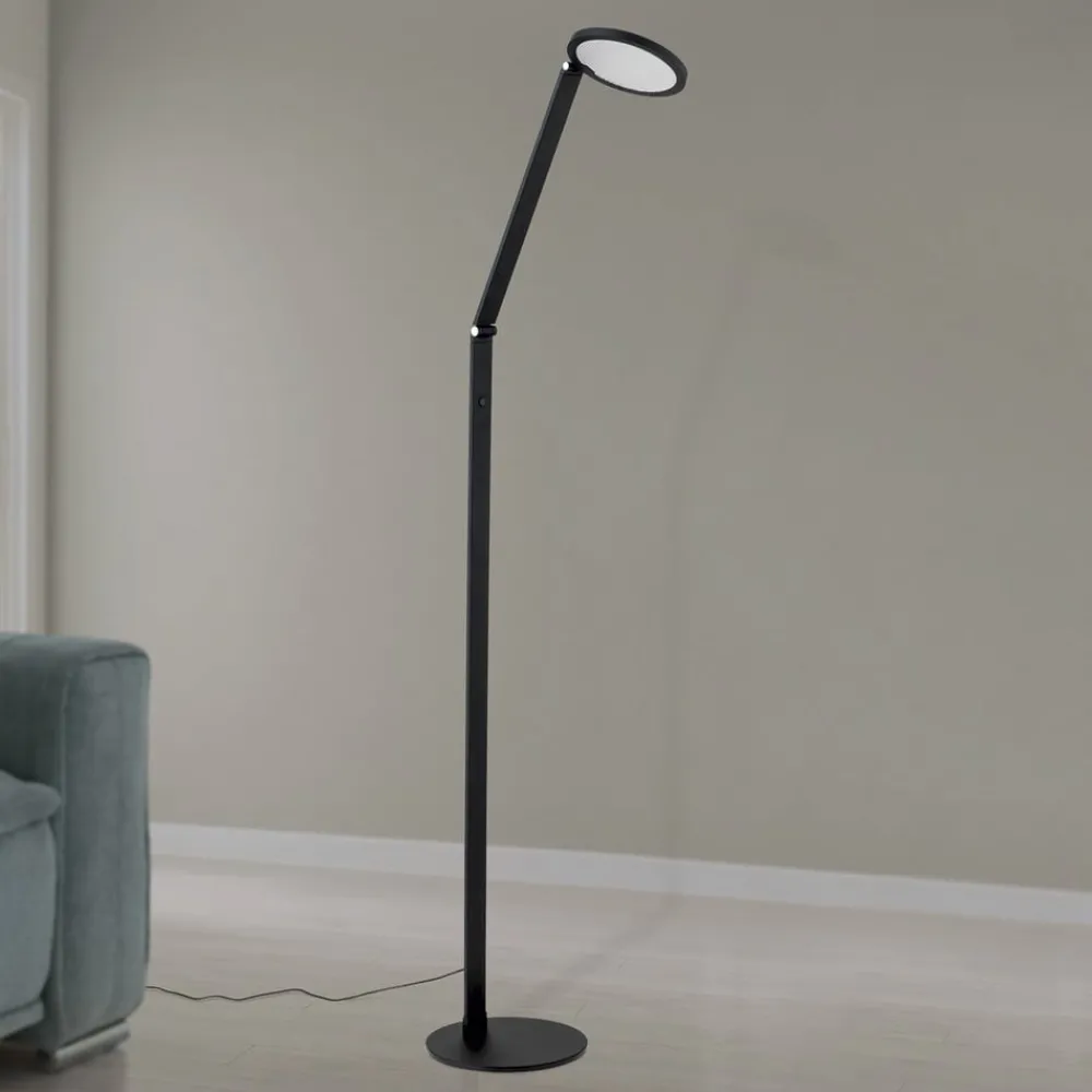 ORION Gulvlamper|Gulvlamper > LED-gulvlampe Fati, højde 136 cm, sort, aluminium, dæmper