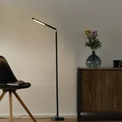 Trio Lighting Gulvlamper > LED-gulvlampe Filigran, sort, dæmpbar, justerbar